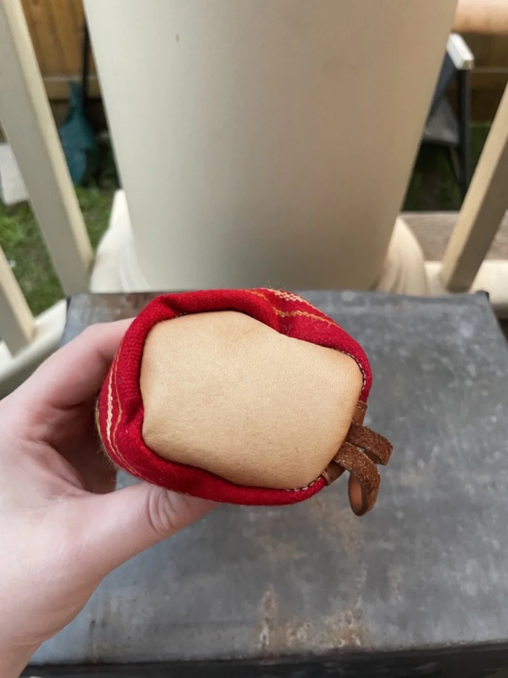 Bolivian Aguayo Pencil Case / Cosmetic Red, Orange and black stripe design